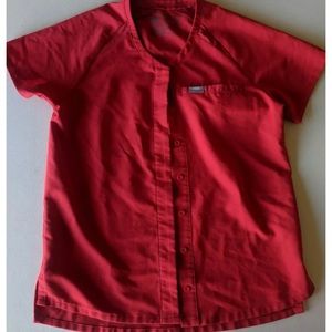 Figs Clothing Red Tela Scrub Top